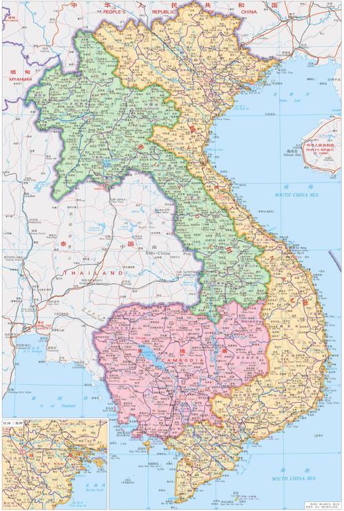 越南高平省地图中文版_越南地图下载