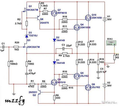 场效应管功放电路图