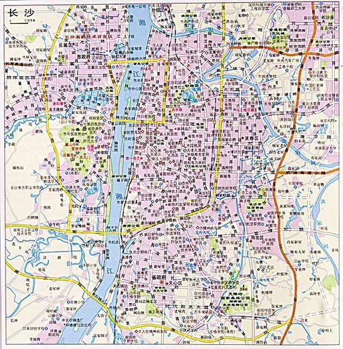 长沙市地图六区全图_长沙3d地图全景地图
