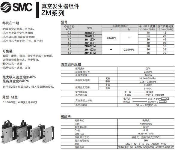 smc真空发生器调节教程_smc真空发生器zk系列说明书