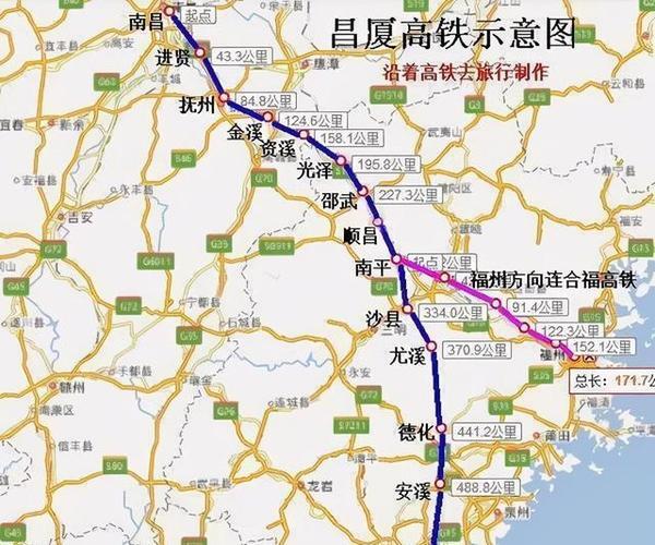 2023年福厦高铁线路图详细图_昌厦福高铁详细路线图