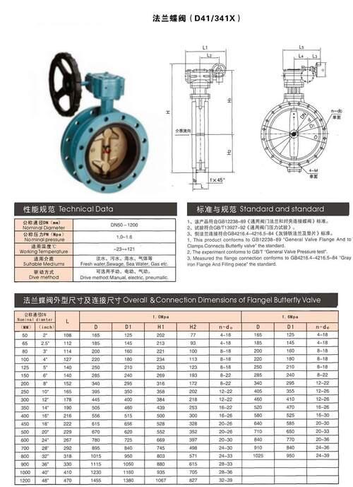 蝶阀有哪几种规格和尺寸_国标蝶阀法兰尺寸表