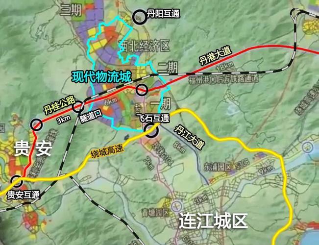 连江104新国道线路图_连江贵安到丹阳道路规划