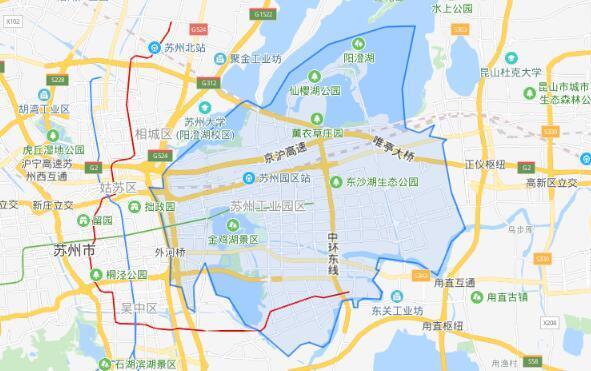 苏州工业园区四个街道区域图_苏州工业园区街道分布图