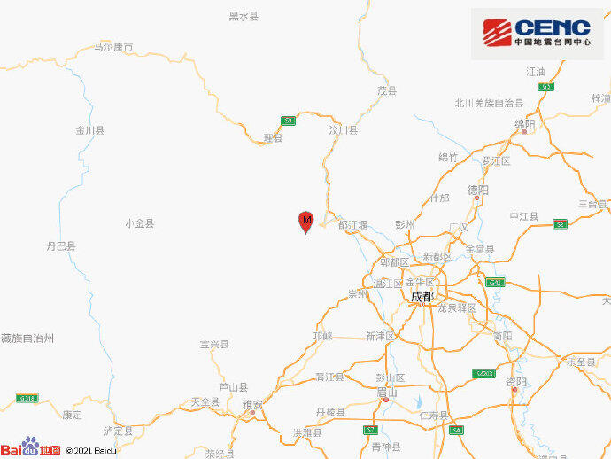 四川汶川县发生4.8级地震