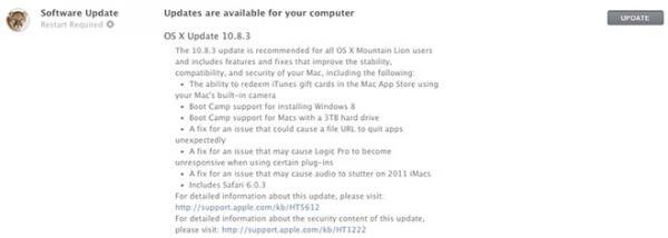 苹果OS X 10.8.3发布 修正各种Bug