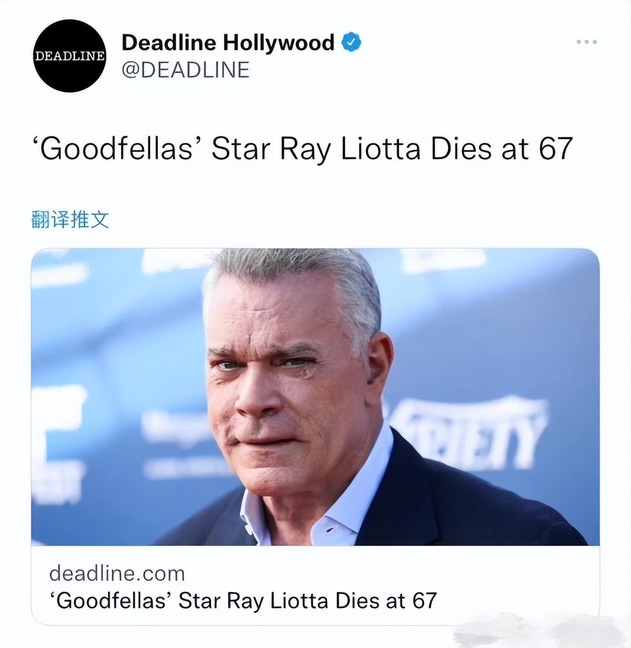 演员雷利奥塔去世是怎么回事，关于雷·利奥塔主演的电影的新消息。