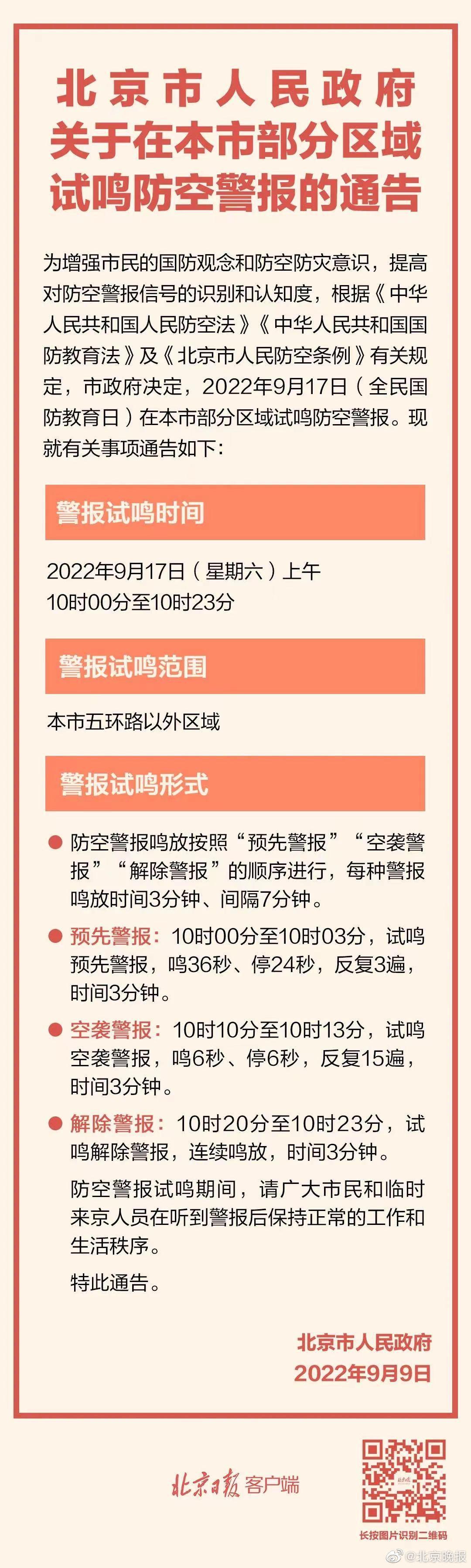 北京今日部分区域试鸣防空警报,北京今日部分区域试鸣防空警报响应