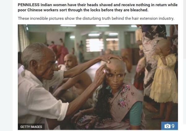 印度处女发被称为黑色黄金 为印度少女将头发献给神明所得【图】