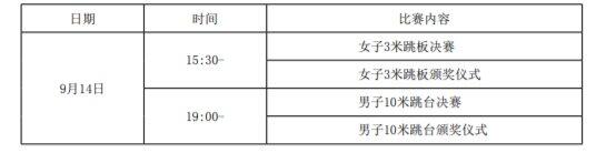 2021全运会跳水每日赛程 2021全运会跳水比赛运动员名单