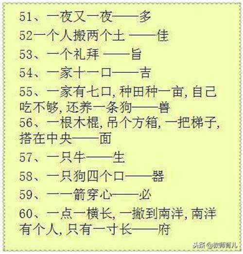 100条有趣的汉字字谜 小学生字谜推荐