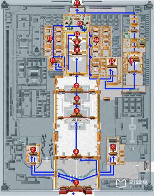 故宫参观最佳路线图