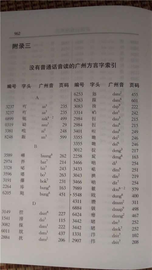 手上的一本广州话字典