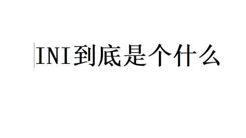 INI到底是什么 它在至今出现过的问题又是什么