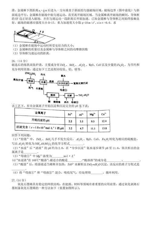 2021全国乙卷高考理综试题含答案同学快来看看啦最新最全呀