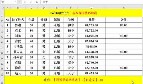 电子表格使用技巧