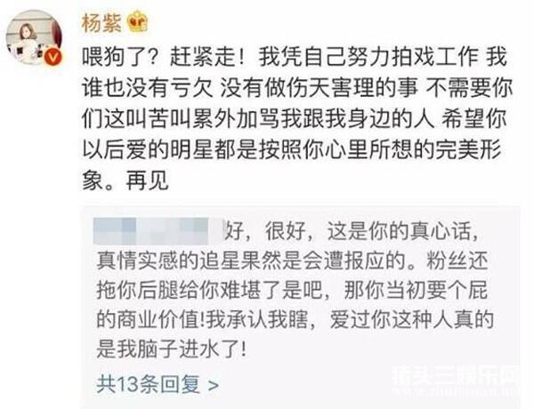 杨紫怒怼粉丝 称其打着爱我的名义伤害我