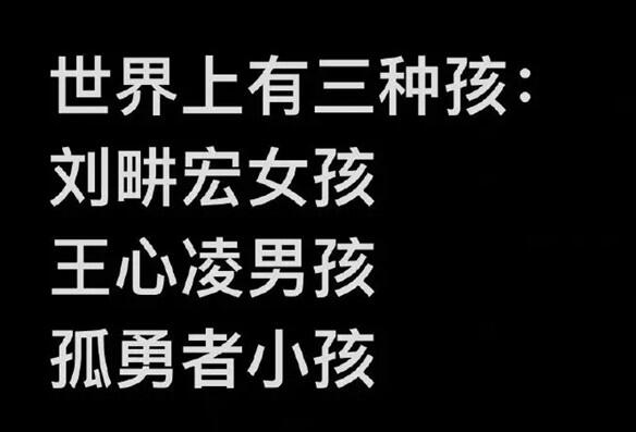 世界上有3种孩什么意思 刘畊宏女孩，王心凌男孩，孤勇者小孩