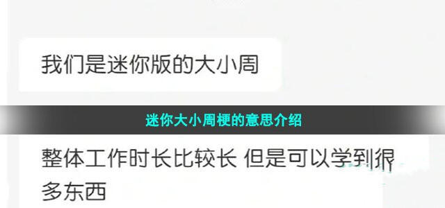 迷你大小周是什么梗 迷你大小周梗出处是哪里